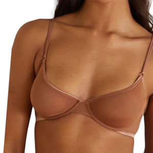 COSABELLA Soiré Confidence Mesh Underwired Soft-Cup Bra in Mocha Sz 32D